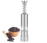 Manual Seasoning Crusher - Ergonomic Metal Mill, Compact Fine Mechanism, Adjustable Texture Control | Professional Flavor Enhancer Equipment, Reliable Fresh Dispenser Cooking Prep Station