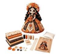 Manualidad con tela y parches de Halloween Decoración con aplique en capas | Arte de Costura Halloween Chica Calavera Para Fiesta Juegos Repisa Chimenea Principiantes Entusiastas