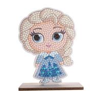 CRYSTAL ART - Juego completo de figuras de madera coleccionables y de diamante - Disney La Frozen - Esla