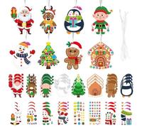 Manualidades de Adornos Navideños 72 piezas de decoración con pegatinas | Kit para Crear Colgantes Navideños Para puerta, pared, ventana, tirador de armario, chimenea y festividades A