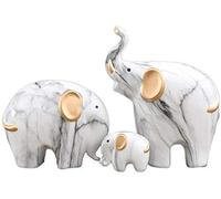 Manualidades para decoración del hogar, un Conjunto de estatuas de Elefante Feng Shui, decoración de Figuras de cerámica de Animales Chinos para el hogar y la Oficina, atraen Riqueza y Buena Suerte,