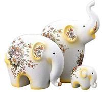 Manualidades para decoración del hogar, un Conjunto de estatuas de Elefante Feng Shui, decoración de Figuras de cerámica de Animales Chinos para el hogar y la Oficina, atraen Riqueza y Buena Suerte,