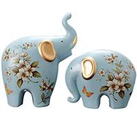 Manualidades para decoración del hogar, un Conjunto de estatuas de Elefante Feng Shui, decoración de Figuras de cerámica de Animales Chinos para el hogar y la Oficina, atraen Riqueza y Buena Suerte,