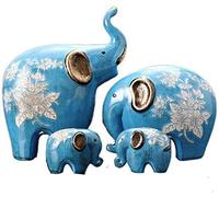 Manualidades para decoración del hogar, un Conjunto de estatuas de Elefante Feng Shui, decoración de Figuras de cerámica de Animales Chinos para el hogar y la Oficina, atraen Riqueza y Buena Suerte,
