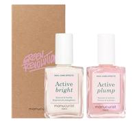 Manucurist Active Icons Duo Pintauñas Set | Esmaltes Uñas Active con Bright y Plump - Fortalecedores de Uñas, Abrillantadores y Cuidado