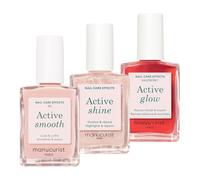 Manucurist Active Icons Trio Pintauñas Set : Esmaltes de Uñas Active con Smooth 00, Shine y Glow Raspberry - Fortalecedores de Uñas, Abrillantadores y Cuidado - Regalo Mujer
