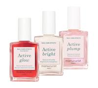 Manucurist Active Icons Trio Pintauñas Set | Esmaltes Uñas Active con Glow Raspberry, Bright y Plump - Endurecedor Uñas Abrillantadores y Cuidado - Regalo Mujer
