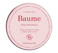 Manucurist Bálsamo Rosa - Cuidado Multiusos Ideal para Viaje - Bálsamo para Labios, Manos, Uñas - Aceite de Coco, Aceite de Rosa - Bálsamo Labial - 100% de Origen Natural -Regalo para Mujer