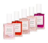 Manucurist - Cofre 5 Esmaltes Tratamiento Rainbow Active, contiene 5 esmalte uñas fortalecedores: Plump, Cranberry, Smooth 001, Shine, Grape - Set de regalo para mujer