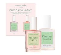 Manucurist Duo Día & Noche - Rutina para Uñas Frágiles o Dañadas - Kit Endurecedor Uñas : 1 Sérum Fortalecedor con Queratina Vegetal, 1 Mascarilla de Noche - Tratamiento Exprés - Nail Repair - Vegan