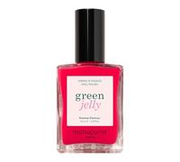Manucurist - Esmalte Jelly Pomme d’Amour Green™ - Esmalte de Uñas Rosa Frambuesa Translúcido Brillante - Acabado Jelly Semiopaco Ultra Glossy - 82,5% de Ingredientes de Origen Natural - 15 ml