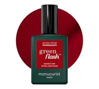 Manucurist - Esmalte Semipermanente Green Flash Pomegranate Rojo Frambuesa - Esmalte Gel UV LED - 12-Free, Bio-Based (84%) - Manicura Profesional - 15 ml