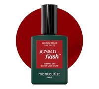 Manucurist - Esmalte Semipermanente Green Flash Red Velvet Rojo Terciopelo Intenso - Esmalte Gel UV LED - 12-Free, Bio-Based (84%) - Manicura Profesional - 15 ml