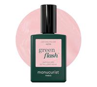 Manucurist - Esmalte Semipermanente Green Flash Satin Rosa Pálido Nacarado - Esmalte Gel UV LED - 12-Free, Bio-Based (84%) - Manicura Profesional - 15 ml