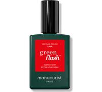 Manucurist Green Flash Pintauñas Semipermanentes Lava - Gel Uñas Rojo Pop - Esmaltes Semipermanentes Para Uñas 12-free, de origen orgánico (84%) - Fabricado en Francia - 15 ml