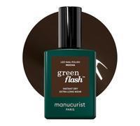 Manucurist Green Flash™ Pintauñas Semipermanente Marrón Oscuro Mocha | Esmaltes Semipermanentes para Uñas - Fórmula Fortificante - Larga Duración - Eliminación sin acetona sin pulir