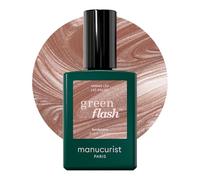 Manucurist Green Flash™ Pintauñas Semipermanente Marrón Perlado Sandstone | Esmaltes Semipermanentes para Uñas - Fórmula Fortificante - Larga Duración - Eliminación sin acetona sin pulir