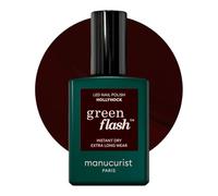 Manucurist Green Flash Pintauñas Semipermanentes Hollyhock - Gel Uñas Rojo Negro - Esmaltes Semipermanentes Para Uñas 12-free, de origen orgánico (84%) - Fabricado en Francia - 15 ml