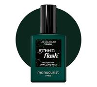 Manucurist Green Flash Pintauñas Semipermanentes Poison - Gel Uñas Purpurina Verde - Esmaltes Semipermanentes Para Uñas 12-free, de origen orgánico (84%) - Fabricado en Francia - 15 ml