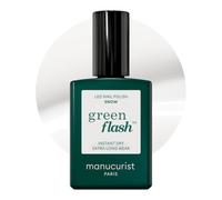 Manucurist Green Flash Pintauñas Semipermanentes Snow - Gel Uñas Blanco - Esmaltes Semipermanentes Para Uñas 12-free, de origen orgánico (84%) - Fabricado en Francia - 15 ml