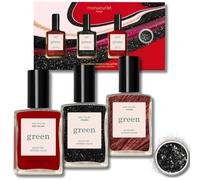 Manucurist Set Regalo Mujer Navidad - Kit Uñas : 3 Esmaltes de Uñas Green con Purpurina Biodegradable de Regalo - Kit de Manicura con Pintauñas Negro, Marrón, Rojo Regalos Originales para Mujer