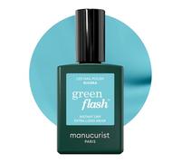 Manucurist Smalto Semipermanente Blu Riviera Green Flash Riviera - Smalto Gel UV e LED per Unghie - 12-Free, Bio-Based fino all'84% - Manicure Professionale - 15 ml
