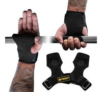 MANUEKLEAR Gym Straps, Double Leather Lifting Straps for Men Deadlift with Cushion Wrist Loop, Gym Lifting Wrist Wraps for Weightlifting