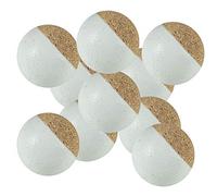 Manuel Gil Bola de futbolín de Corcho, Blanca, 34 mm, 13 g, Pack 10 Unidades - Duradera y Agarre Óptimo
