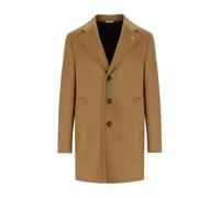 Manuel Ritz - Abrigo de Mezcla de Lana en Color Camel con Cierre de Botones - Coats - Hombre - Beige - S -