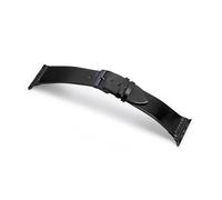 MANUFAKTURWERK EPPENDORF - Pulsera compatible con Apple Watch 1 - 9, SE | Shell Cordovan piel | para hombre y mujer | negro, Aluminio de medianoche, S (Small). 38 mm / 40 mm / 41 mm