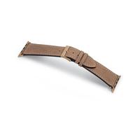 MANUFAKTURWERK HOHELUFT - Pulsera compatible con Apple Watch 1-9, SE, piel, para hombre y mujer, deporte, arena, Acero inoxidable dorado, S (Small). 42 mm / 44 mm / 45 mm