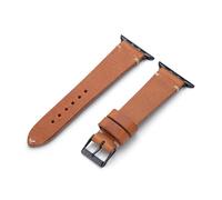 MANUFAKTURWERK Pulsera ST. Pauli | Compatible con Apple Watch 1-9 SE | Cuero | para hombre y mujer | Deporte | Coñac, Aluminio de medianoche, M (Standard). 42 mm / 44 mm / 45 mm