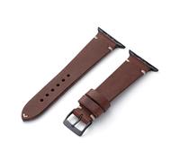 MANUFAKTURWERK Pulsera St Pauli | Compatible con Apple Watch 1-9 SE | Cuero | para hombre y mujer | Deporte | Mocha, Aluminio de medianoche, M (Standard). 42 mm / 44 mm / 45 mm