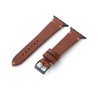 MANUFAKTURWERK Pulsera St Pauli | Compatible con Apple Watch 1-9 SE | Cuero | para hombre y mujer | Deporte | Caoba, Aluminio de medianoche, M (Standard). 42 mm / 44 mm / 45 mm