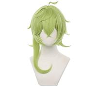 MANUKS Peluca Anime Cosplay para Collei Peluca,Green Wavy Peluca de Cabello Sintético,Halloween Costume Cosplay,para Carnaval Navidad Fiesta