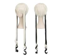 MANUKS Peluca Anime Cosplay para Ghost Quartz Peluca,Mixed Colour Long Curly Peluca de Cabello Sintético,Halloween Costume Cosplay,para Carnaval Navidad Fiesta