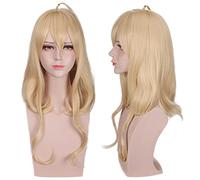 MANUKS Peluca Anime Cosplay para Kaede Akamatsu Peluca,Long Yellow Peluca de Cabello Sintético,Halloween Costume Cosplay,para Carnaval Navidad Fiesta