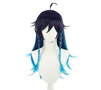 MANUKS Peluca Anime Cosplay para Venti Peluca,Blue Gradient Long Peluca de Cabello Sintético,Halloween Costume Cosplay,para Carnaval Navidad Fiesta