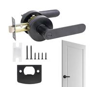 Manusa para puerta Piro Privacy | Pasaje negro pesado Black Doorknob Lock | de la puerta de privacidad silenciosa sin Keyless Keyless para dormitorio, habitación, casa, familia