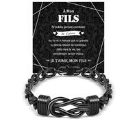 Manven - Pulsera para hombre, diseño de hijos, acero inoxidable, 316L, día de San Valentín, Navidad, cumpleaños, para hijos, novio, novio, marido novio, No Gemstone