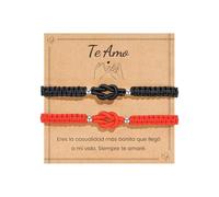 MANVEN Pulseras Para Parejas Regalos Para Parejas San Valentín Regalo Aniversario Navidad Cumpleaños Para Novio Novia Marido Esposa Mujer Hombre Pulsera Hilo del Destino Amuleto Suerte