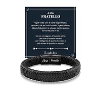 MANVEN Regalo hermano pulsera hermano para Navidad graduación cumpleaños 16 18 20 30 40 50 60 años pulsera original de piel para niño hombre Rakhi