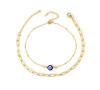 MANVEN Tobilleras Pulseras de Mal de Ojo de Mujer Tobillera Bohemia Ajustable Regalo para Mujeres Adolescentes y Niñas