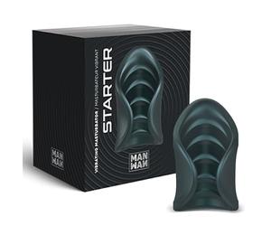 Manwan - Masturbador Vibrador Starter | Juguete Sexual Hombre & Mujer | Funda Silicona para Pene | 10 Modos de Vibración | Aletas Flexibles | Frenillo | Recargable & Waterproof | Talla Universal