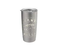 Manx As The Hills Isla de Man Distressed Vintage Vaso térmico de acero inoxidable de doble pared