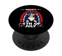 Manx Cat Happy 4th of July Patriotic American Cats Lovers PopSockets PopGrip Adhesivo