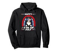 Manx Cat Happy 4th of July Patriotic American Cats Lovers Sudadera con Capucha