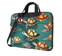 Many Animals Sea Turtles Print - Maletín delgado para laptop de 13 a 15.6 pulgadas, bonita bolsa de mensajero para mujeres y hombres, trabajo universitario, Black, 15.6 inch