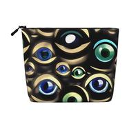 Many Evil Eyes - Bolsa de cosméticos de cáñamo falso, organizador grande para artículos de aseo de viaje, resistente al agua
