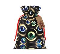 Many Evil Eyes - Bolsa de Navidad con cierre de cordón, 4.7 x 6.9 pulgadas para envolver regalos de cumpleaños y fiestas de Navidad